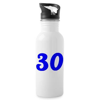 30. 30 YEARS. 30th ANNIVERSARY. 30 YEARS ANNIVERSARY. - Water bottle with straw - white - Right