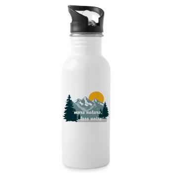 More Nature Less Noise - Water bottle with straw - white - Right