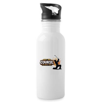 Kurskraft: May the Course Be With You - Trinkflasche mit integriertem Trinkhalm - Weiß - Rechts