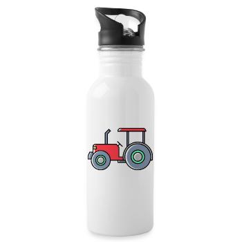 Tractor icon - Water bottle with straw - white - Right
