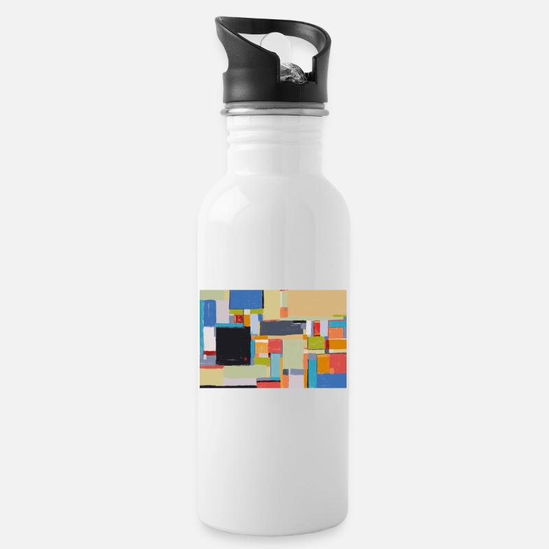 Sidewalk Boulevard - Water bottle with straw - white