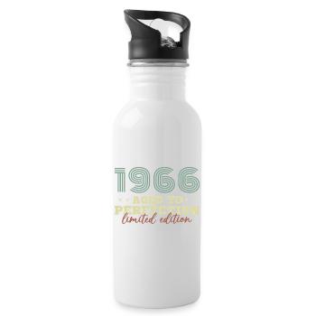 1966 Vintage Retro Geburtstagsgeschenk - Trinkflasche mit integriertem Trinkhalm - Weiß - Rechts