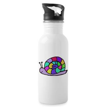 Mosaic Snail Shell - Water bottle with straw - white - Right