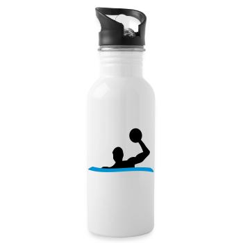 Wasserball - Trinkflasche mit integriertem Trinkhalm - Weiß - Rechts