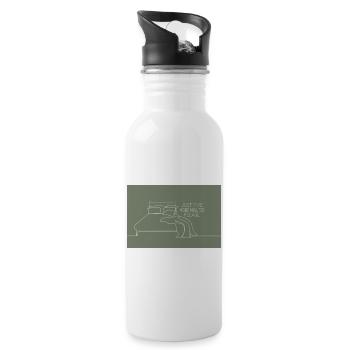 Just Five More Minutes Bedroom Humor - Water bottle with straw - white - Right