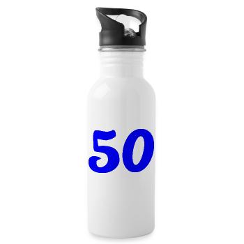 50. 50 YEARS. 50th ANNIVERSARY. 50 YEARS ANNIVERSARY. - Water bottle with straw - white - Right