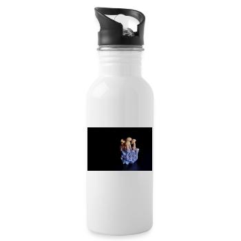 Luminous Mushroom Cluster Neon Glow - Water bottle with straw - white - Right