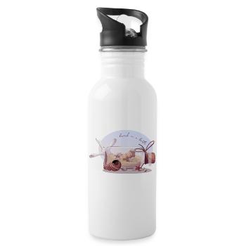 Bottle with sand and shells illustration - Water bottle with straw - white - Right