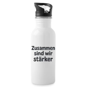 Zusammen sind wir stärker Spruch für Aktivisten - Trinkflasche mit integriertem Trinkhalm - Weiß - Rechts