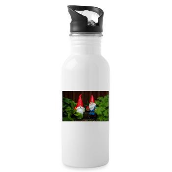 Garden Gnome Delight - Water bottle with straw - white - Right