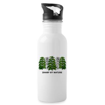 Stinging nettle is sharp by nature - Water bottle with straw - white - Right