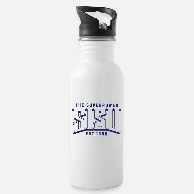 Inhalt Superpower-Logo-Druck - Trinkflasche mit integriertem Trinkhalm - Weiß
