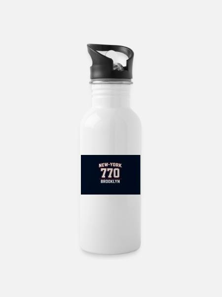NY 770 Brooklyn - Water bottle with straw - white