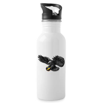 Adler mit Volleyball - Trinkflasche mit integriertem Trinkhalm - Weiß - Rechts