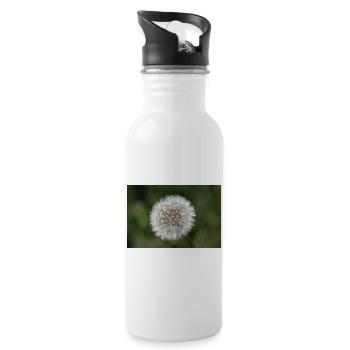 Nahaufnahme einer Pusteblume - Poster. - Trinkflasche mit integriertem Trinkhalm - Weiß - Rechts