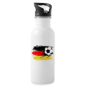 Football allemand utilisé - Gourde avec paille intégrée - blanc - Droite