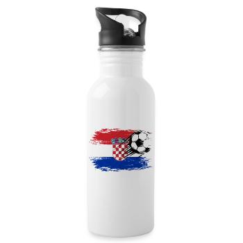 Drapeau de la Croatie - Gourde avec paille intégrée - blanc - Droite