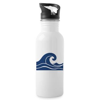 Cadeau de vacances Wave Minimal Sea Beach - Gourde avec paille intégrée - blanc - Droite