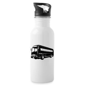 Tourbus - Trinkflasche mit integriertem Trinkhalm - Weiß - Rechts