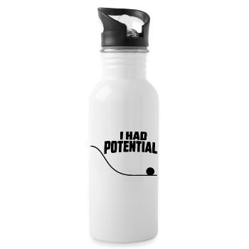 Ich hatte potenzielle Energie-Physique Humou - Trinkflasche mit integriertem Trinkhalm - Weiß - Rechts