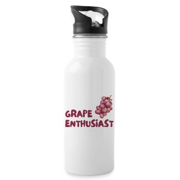 Traubenliebhaber Grapes Enthusiast - Trinkflasche mit integriertem Trinkhalm - Weiß - Rechts