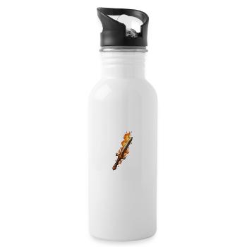 Feuerklinge Flammenschwert - Trinkflasche mit integriertem Trinkhalm - Weiß - Rechts
