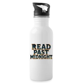 Nach Mitternacht lesen - Trinkflasche mit integriertem Trinkhalm - Weiß - Rechts