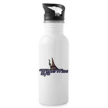 Wild & Wise Witch Hat Logo - Water bottle with straw - white - Right