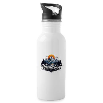 Wanderlust - Water bottle with straw - white - Right