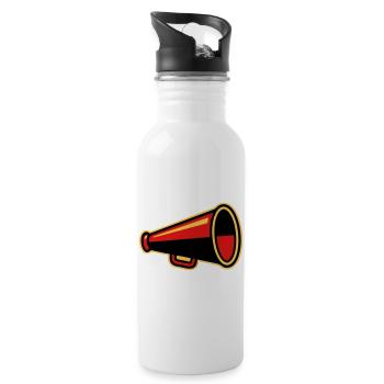 Rotes Megafon Ultras Icon - Trinkflasche mit integriertem Trinkhalm - Weiß - Rechts