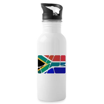 Suedafrika - Trinkflasche mit integriertem Trinkhalm - Weiß - Rechts