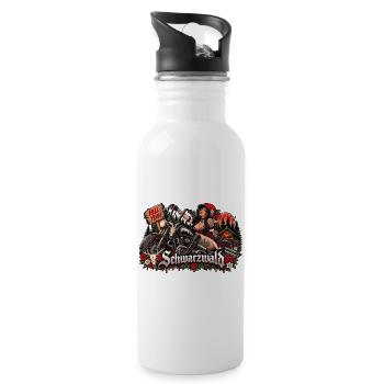  Schwarzwald Bikerin Hell Yeah Motorrad Und - Trinkflasche mit integriertem Trinkhalm - Weiß - Rechts