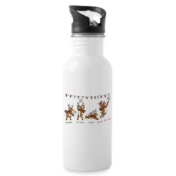 Volleyball Weihnachten Rentiere Lustiges Geschenk - Trinkflasche mit integriertem Trinkhalm - Weiß - Rechts
