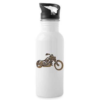 Custom – Chopper Gold Edition - Trinkflasche mit integriertem Trinkhalm - Weiß - Rechts