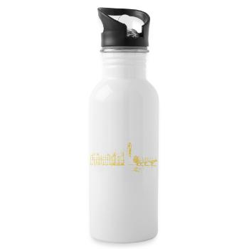 London - Trinkflasche mit integriertem Trinkhalm - Weiß - Rechts