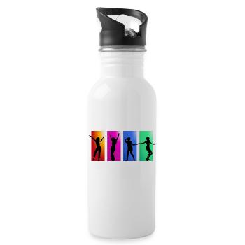 ballerina ballet dance dancer dance dancer yoga45 - Water bottle with straw - white - Right