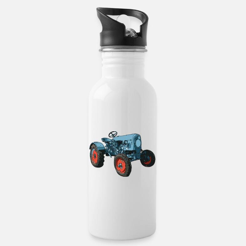 tracteur - Gourde avec paille intégrée - blanc