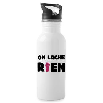 On lâche rien ! - Gourde avec paille intégrée - blanc - Droite
