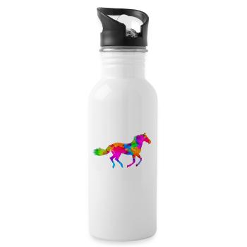Beau cheval - Gourde avec paille intégrée - blanc - Droite