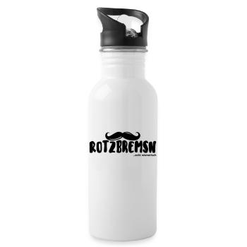 rotzbremsn... echt wienerisch - Trinkflasche mit integriertem Trinkhalm - Weiß - Rechts