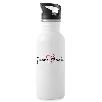 Team Bride Herz Junggesellinnenabschied - Trinkflasche mit integriertem Trinkhalm - Weiß - Rechts