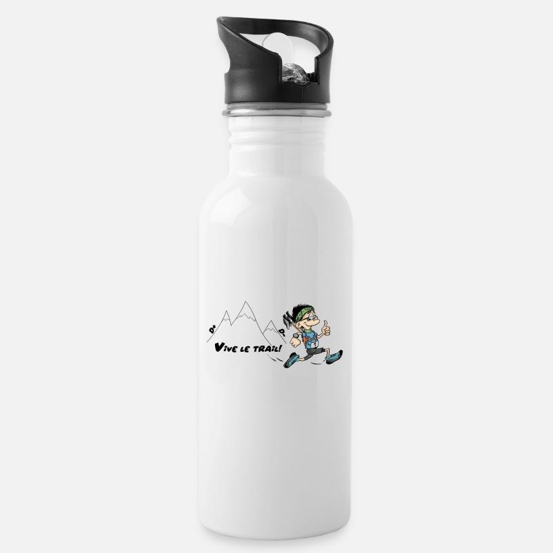Trailrunning ist ein Super-Ultra-Trailrunner - Trinkflasche mit integriertem Trinkhalm - Weiß