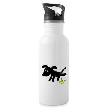 Dog pees dogs - Water bottle with straw - white - Right