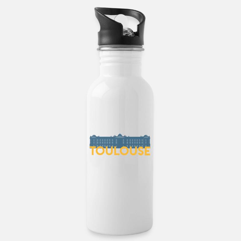 Toulouse - Water bottle with straw - white
