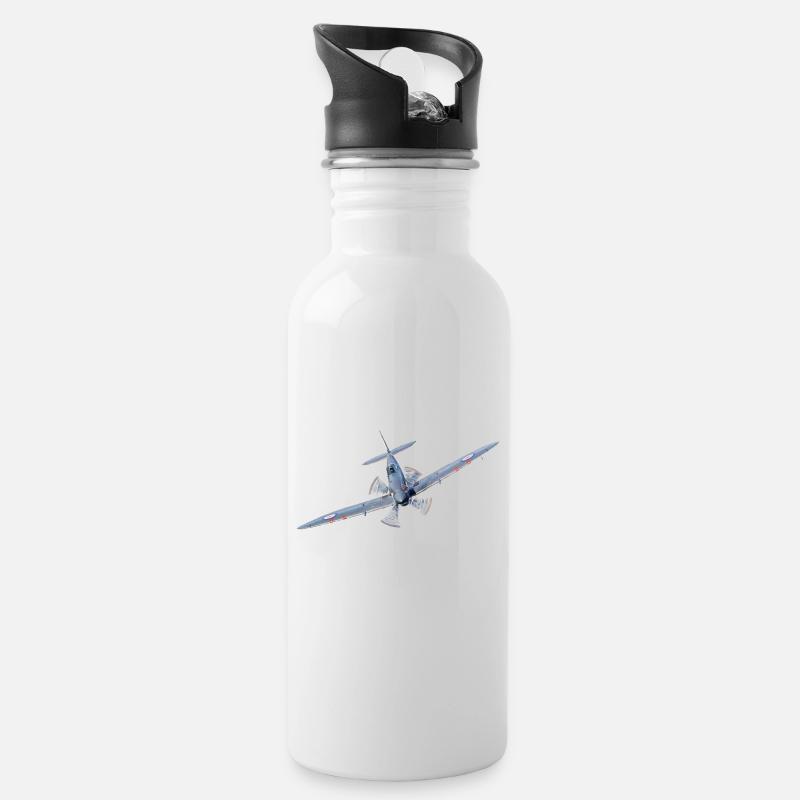 Spitfire - Trinkflasche mit integriertem Trinkhalm - Weiß