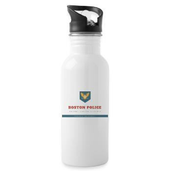 Police de Boston - Gourde avec paille intégrée - blanc - Droite