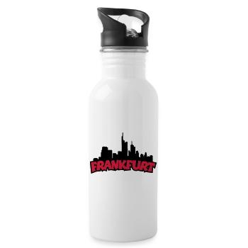Frankfurt Skyline - Trinkflasche mit integriertem Trinkhalm - Weiß - Rechts