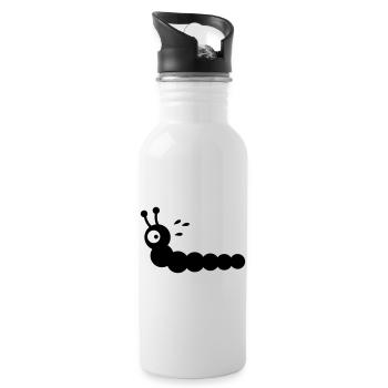 Angstschwitzender Wurm - Trinkflasche mit integriertem Trinkhalm - Weiß - Rechts