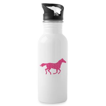 cheval de paillettes - Gourde avec paille intégrée - blanc - Droite