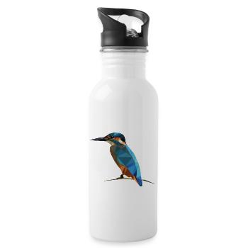 Eisvogel - Trinkflasche mit integriertem Trinkhalm - Weiß - Rechts